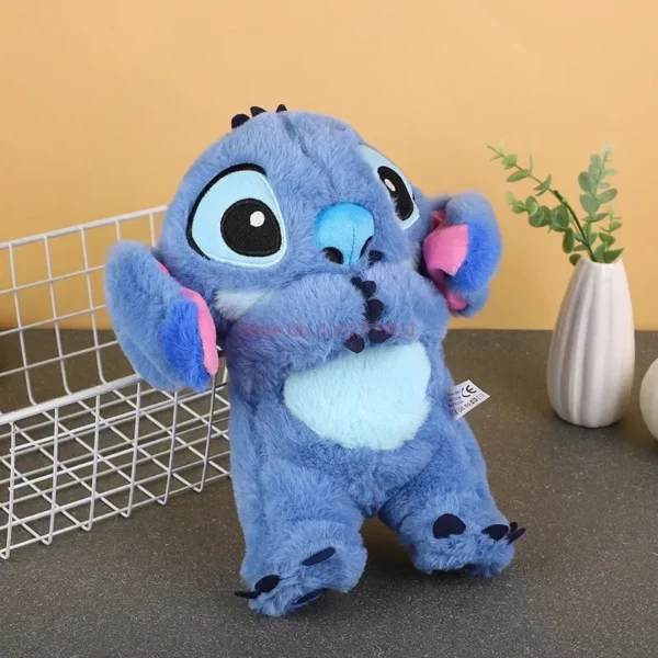 28cm disney stitch anime plush doll with lighting music airbag kawaii appease toy baby to soothe sleep peluche for kids gift