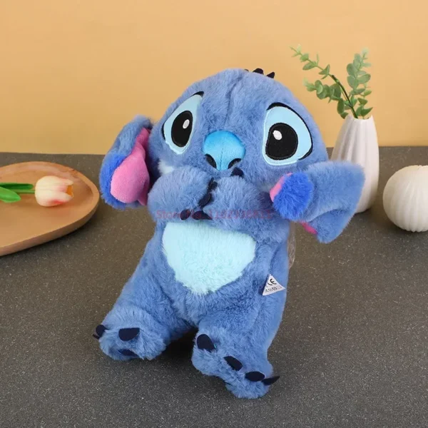 28cm disney stitch anime plush doll with lighting music airbag kawaii appease toy baby to soothe sleep peluche for kids gift