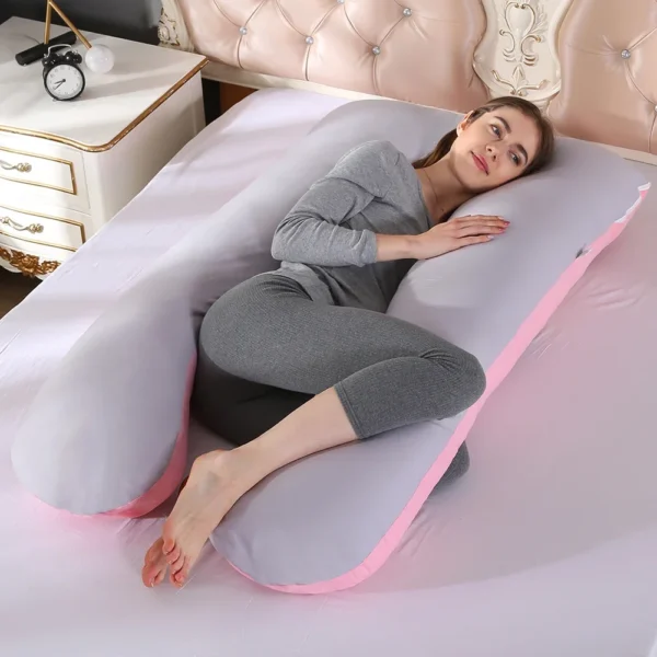 Pregnant Pillow Case Maternity Pillow Case Pure Cotton Cover Multifunction U-shape for Pregnant Women - Image 2