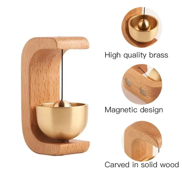 dopamine wind bell magnetic inhalation home wind bell beech car into the door to remind the bell copper bell walnut copper ornam