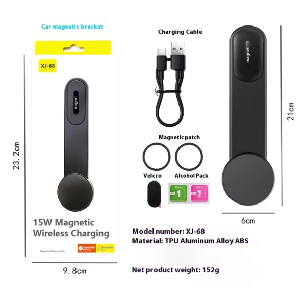 Minisopuru MagSafe Car Mount Magnetic Phone Stand Bendable Flexible Aluminum Arm Detachable Wireless Charging Car Phone Holder - Image 4
