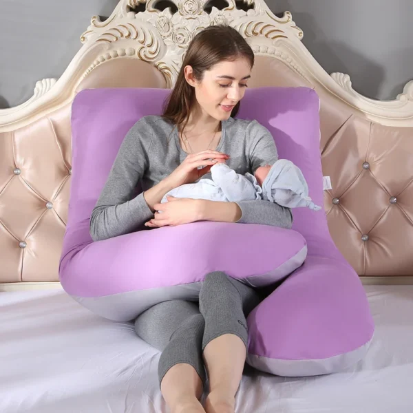 Pregnant Pillow Case Maternity Pillow Case Pure Cotton Cover Multifunction U-shape for Pregnant Women - Image 5
