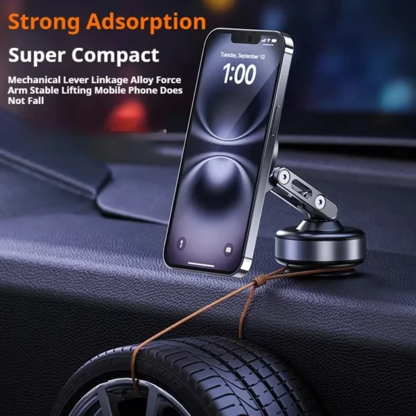 Magnetic Car Phone Holder 360° Rotating Folding Electric Vacuum Suction for Car Navigation Gym Kitchen Streaming Bracket - Image 6