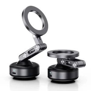 Magnetic Car Phone Holder 360° Rotating Folding Electric Vacuum Suction for Car Navigation Gym Kitchen Streaming Bracket