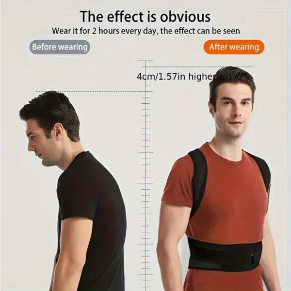 adjustable back posture corrector with breathable shoulder and waist support straps for boys and girls to relieve back pain