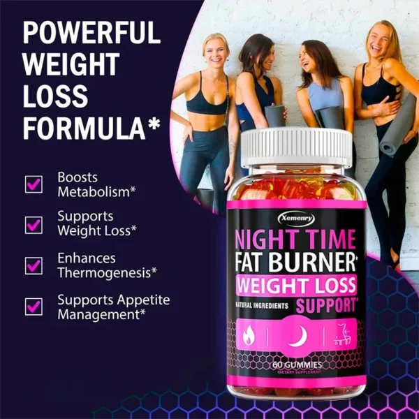 Nighttime Fat Burning Gummies - Burn Fat, Promote Metabolism, Healthy Weight Management, Improve Immunity - Image 5