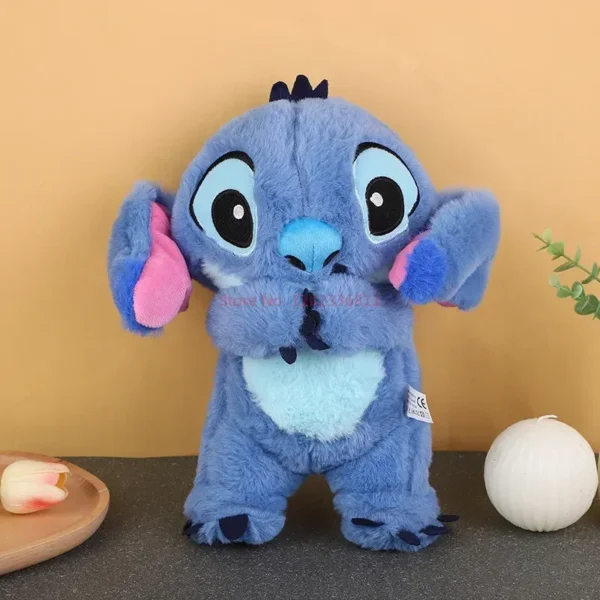 28cm disney stitch anime plush doll with lighting music airbag kawaii appease toy baby to soothe sleep peluche for kids gift