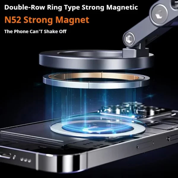 Magnetic Car Phone Holder 360° Rotating Folding Electric Vacuum Suction for Car Navigation Gym Kitchen Streaming Bracket - Image 4