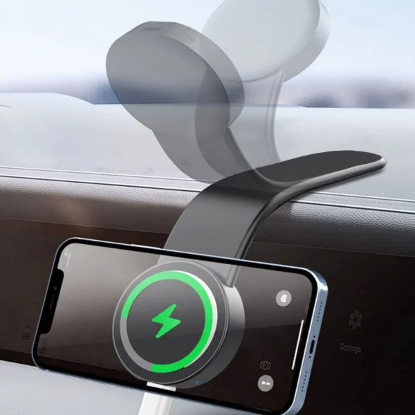 Minisopuru MagSafe Car Mount Magnetic Phone Stand Bendable Flexible Aluminum Arm Detachable Wireless Charging Car Phone Holder - Image 2