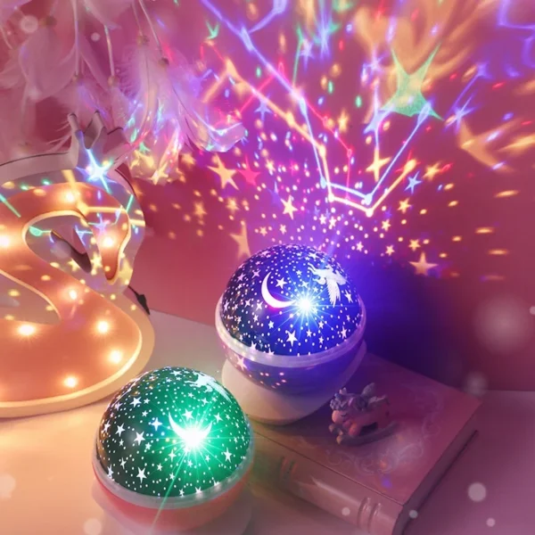 galaxy projector starry sky rotating led night light planetarium children bedroom star night lights moon light kids gift lamp