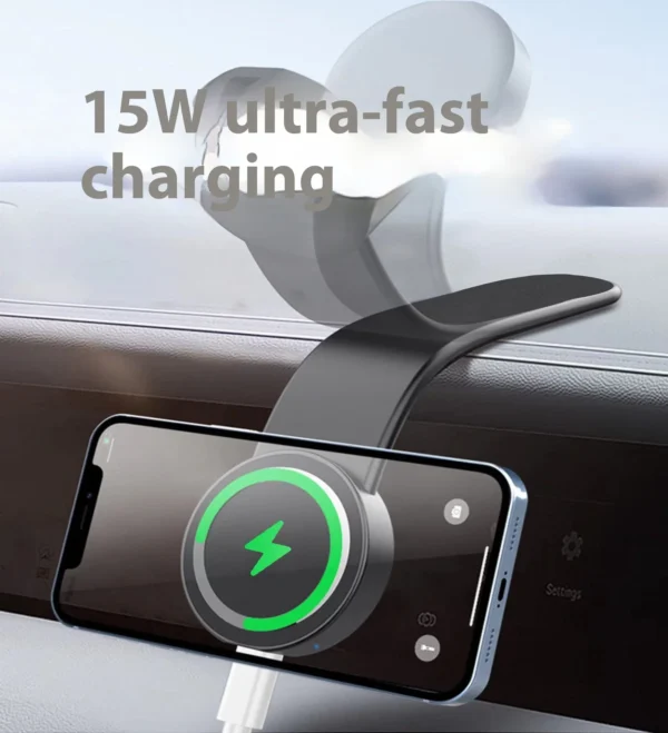 Minisopuru MagSafe Car Mount Magnetic Phone Stand Bendable Flexible Aluminum Arm Detachable Wireless Charging Car Phone Holder - Image 3