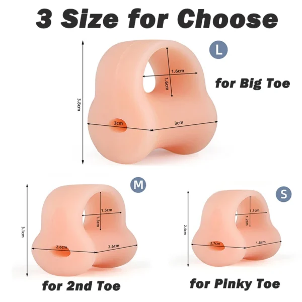 Pexmen 2Pcs Toe Separator Bunion Corrector Gel Toe Spacer Toe Protector Relief Pain from Bunion Overlapping and Drifted Toe - Image 2