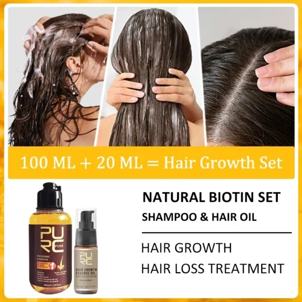 PURC Hair Growth Shampoo Set Ginger Anti Hair Loss Fast Regrowth Care Oil Scalp Treatment Kit Hair Growth Products for Men Women - Image 4