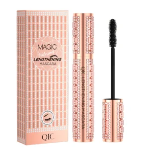 qic fashion diamond 4d mascara waterproof eye make up cosmetics peanut silicone brush lengthening curl lashes fast dry