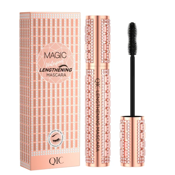 qic fashion diamond 4d mascara waterproof eye make up cosmetics peanut silicone brush lengthening curl lashes fast dry