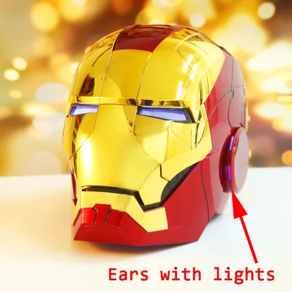 iron man helmet mk5 electric voice activated control wearable mask 1:1 automatic opening closing model figure adult toy gift