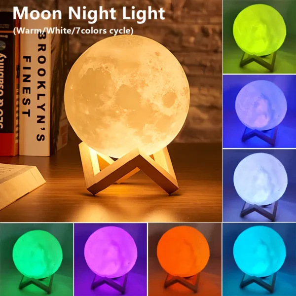 book light led moon light galaxy light, moon night light, girl, boy, child birthday gift, bedroom decoration indoor lighting